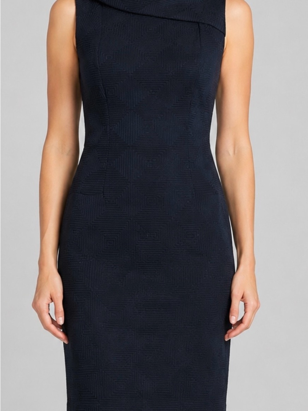 Anne Klein Navy Textured Sheath Dress size 6